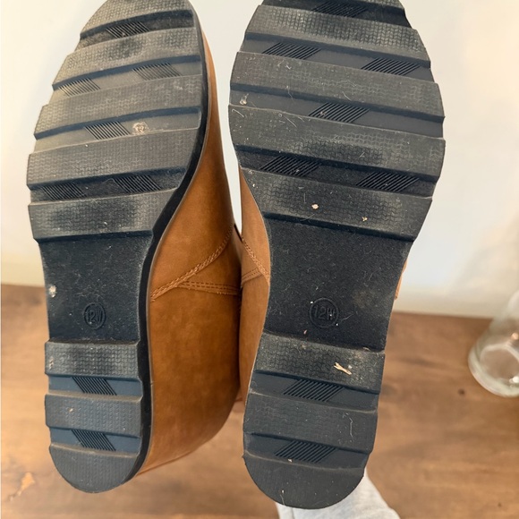 Like new Women's Tan Rust Brown Ankle Wedge Boots sz 12 W Wide - Picture 5 of 5